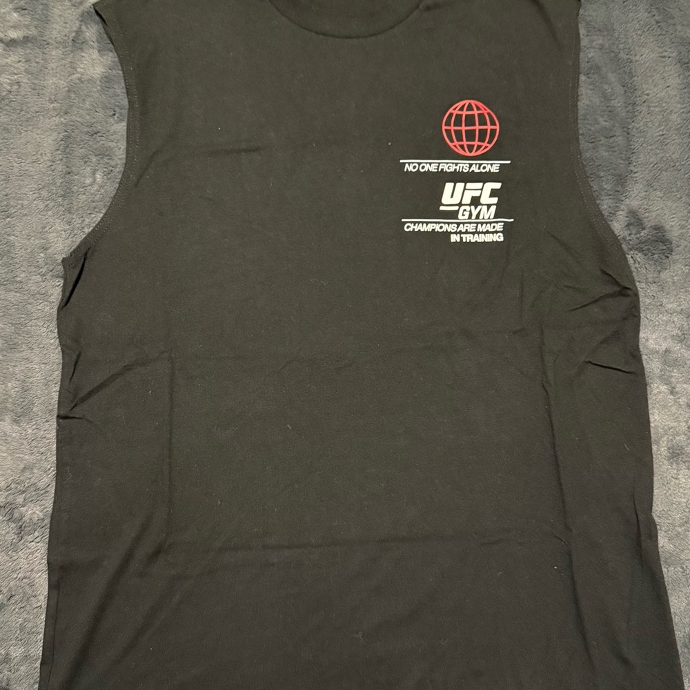 UFC Black Tank Top with Red and White Logo